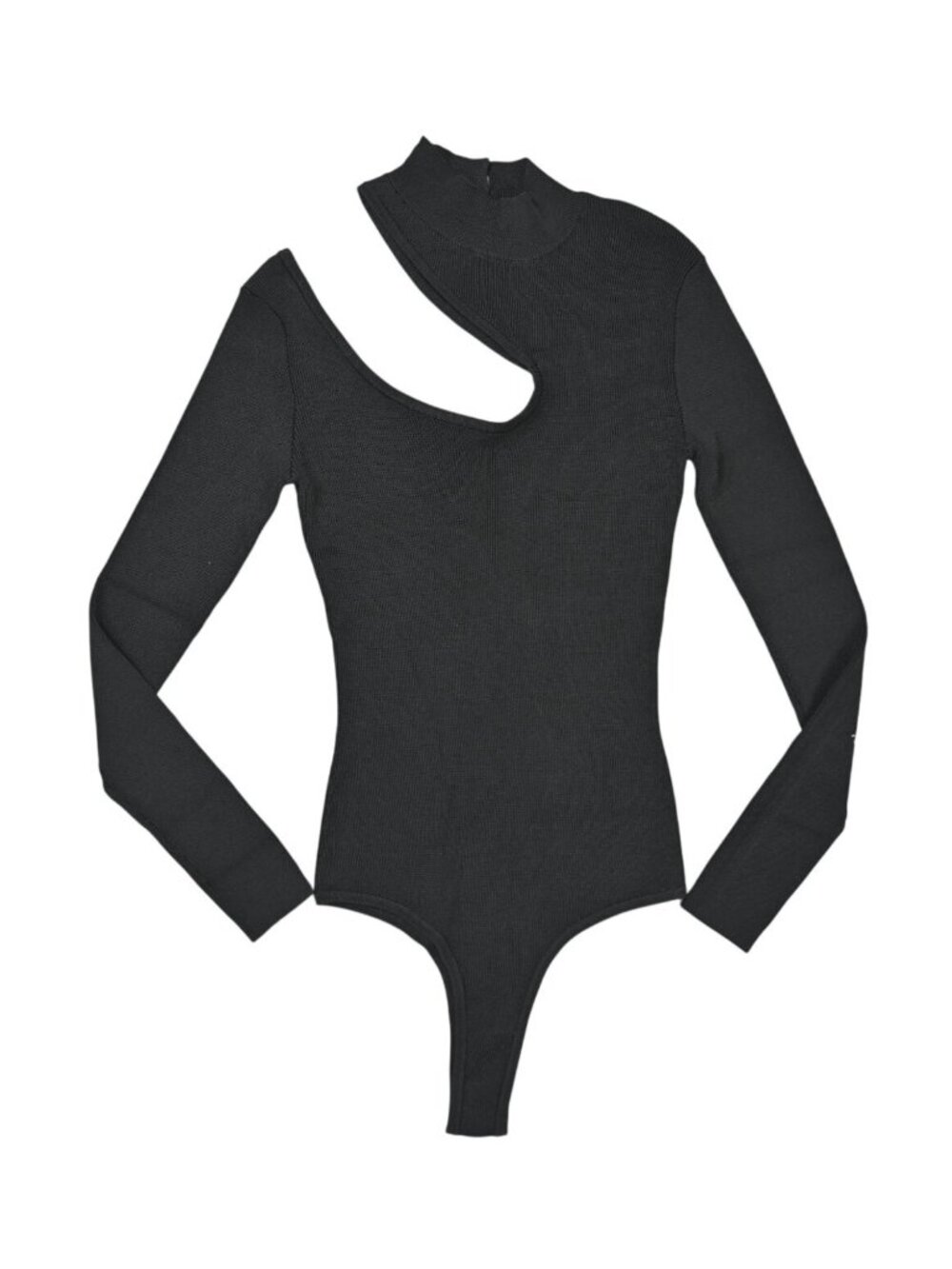 Auteur Asymmetrical Bodysuit in Black